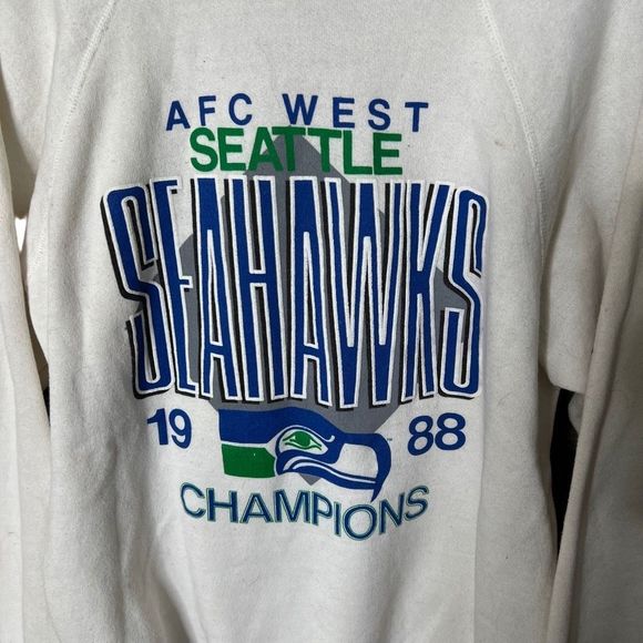 VTG 1988 Seattle Seahawks AFC Champions Crewneck Mens Large - Picture 2 of 4